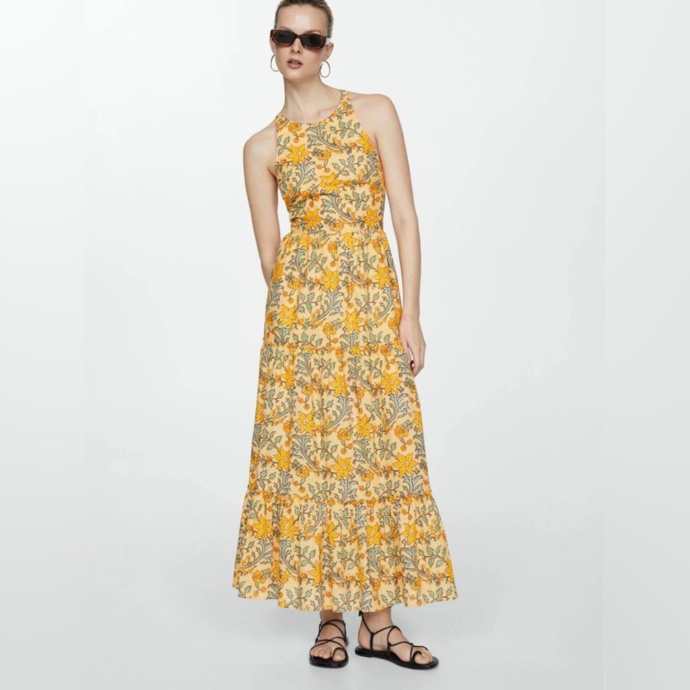 Mango Printed Bow Dress
